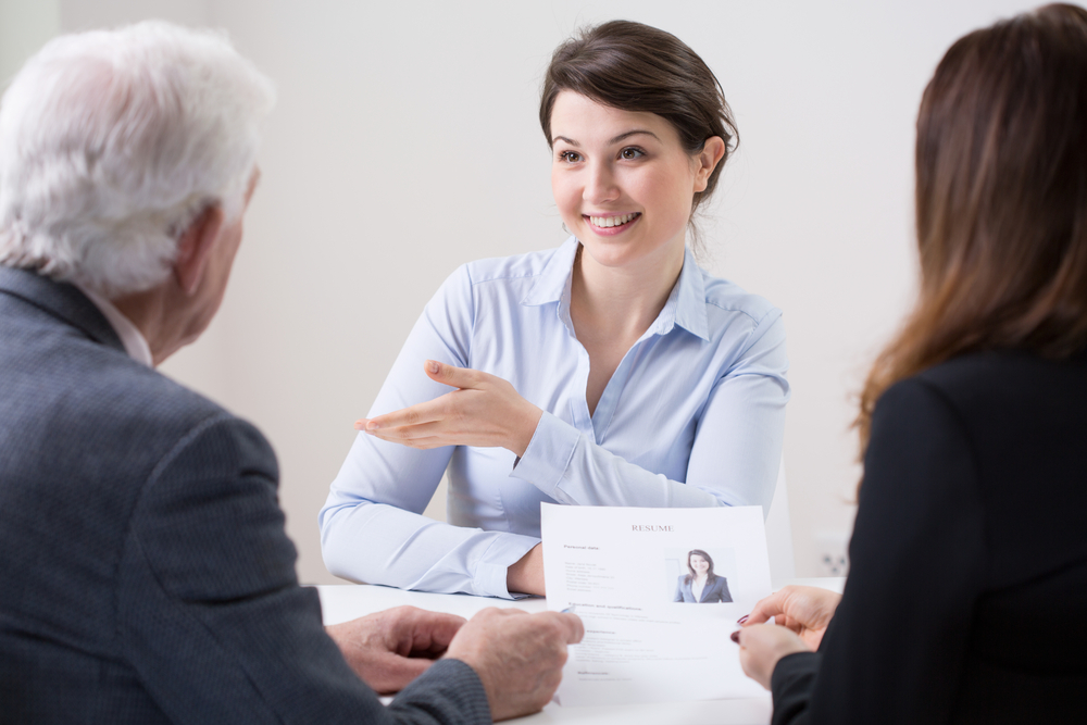 woman interviewing for a job during candidate experience